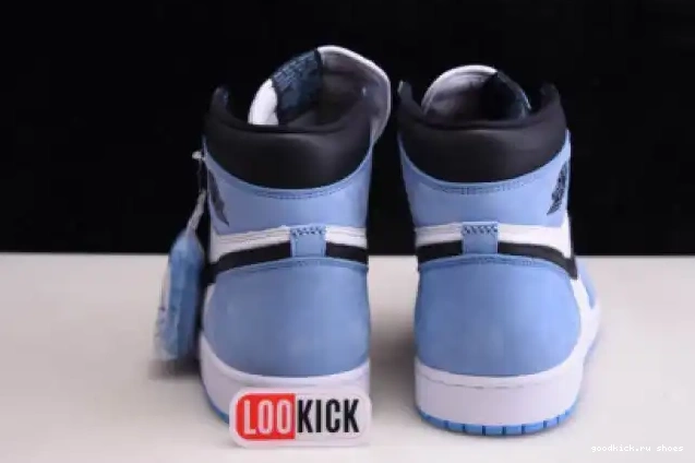 Rep RETRO 1 AIR WHITE UNIVERSITY 555088-134 BLUE JORDAN BLACK HIGH 0513